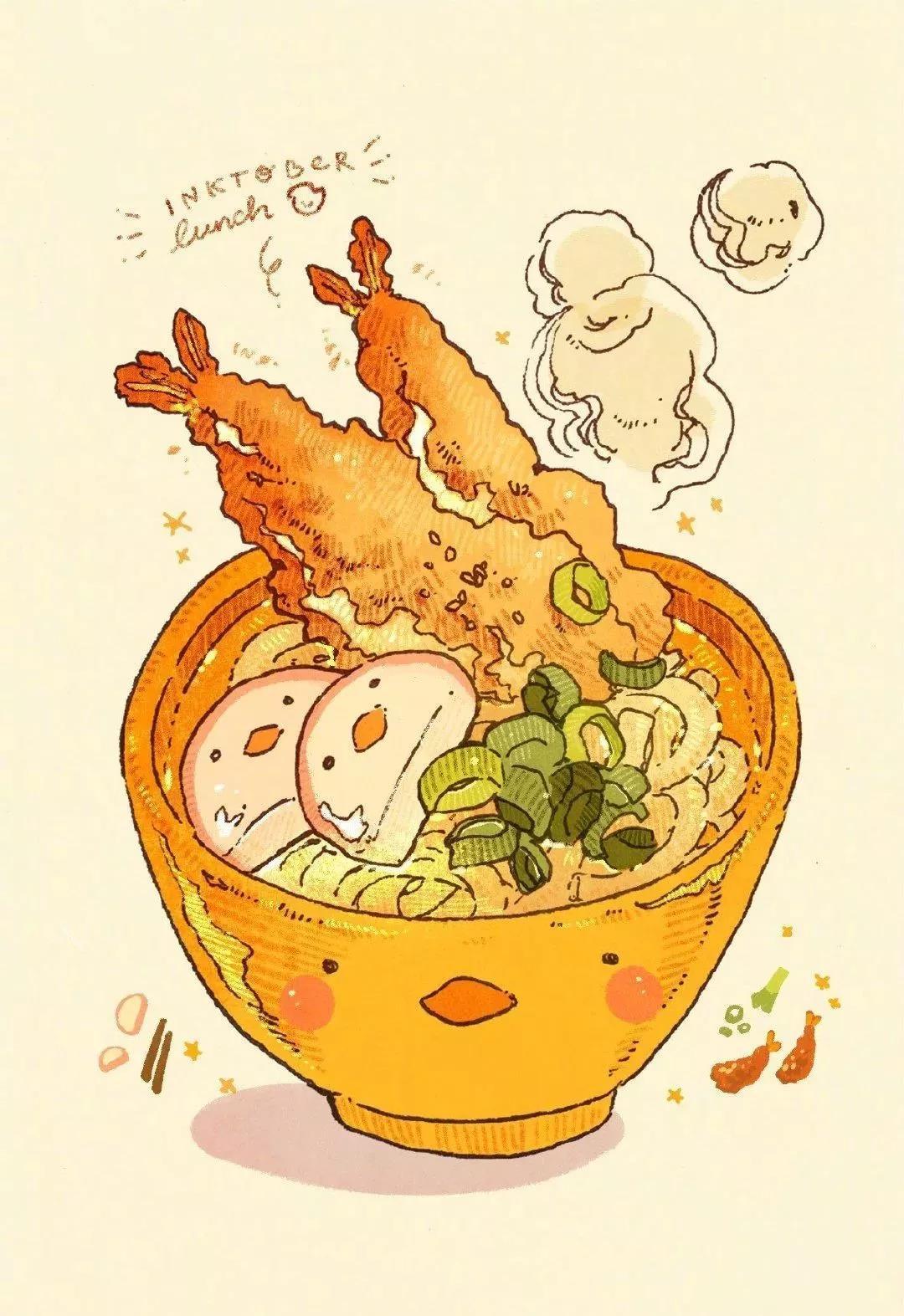 可爱的美食插画