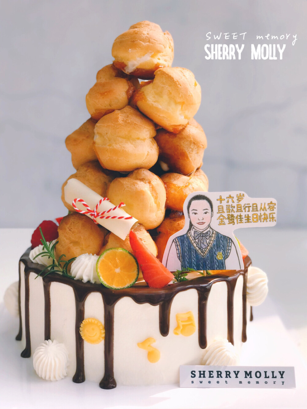 sherry molly家の下午茶#—『红丝绒泡芙塔cake』去年的中考生 今年