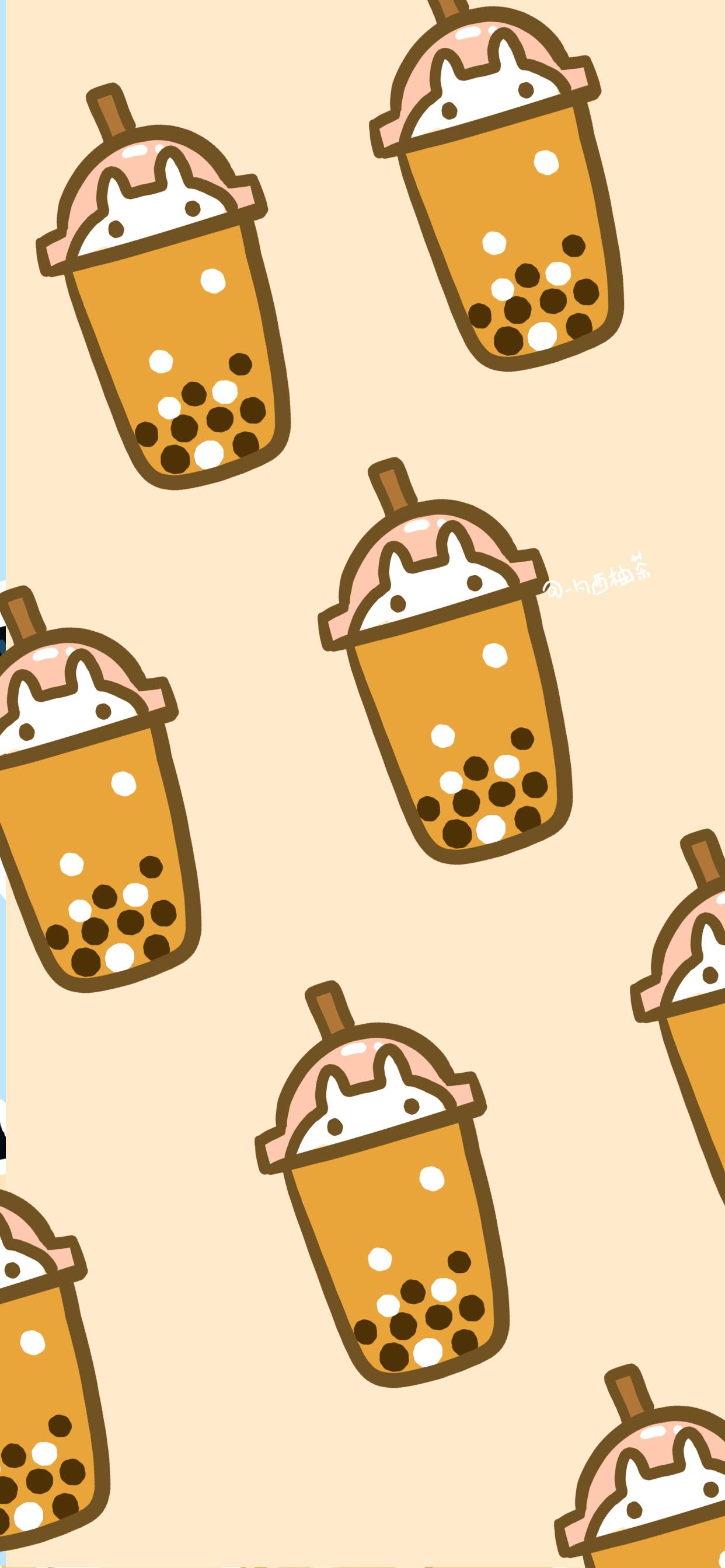 可爱卡通壁纸##粉色控# "奶茶这种东西喝多了也没意思每天早中晚三杯