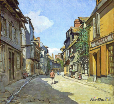 翁弗勒尔的街道》rue de la bavole, honfleur | 1864 年 | 布面油画