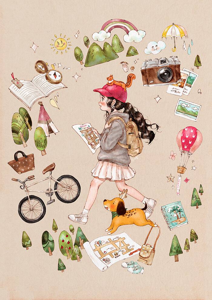 插画师 aeppol 的《森林女孩日记》 - 堆糖,美图壁纸