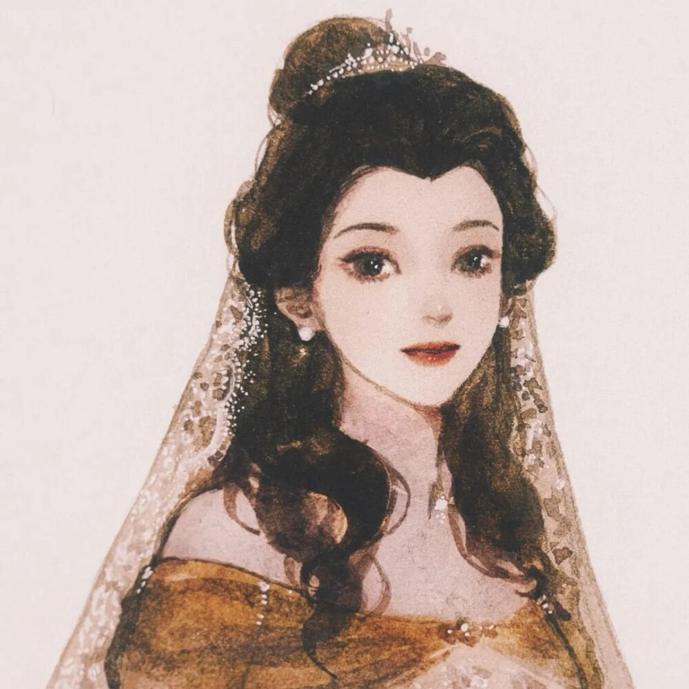 迪士尼公主系列头像二次元手绘头像 可爱女头 仙气女头当迪士尼公主穿