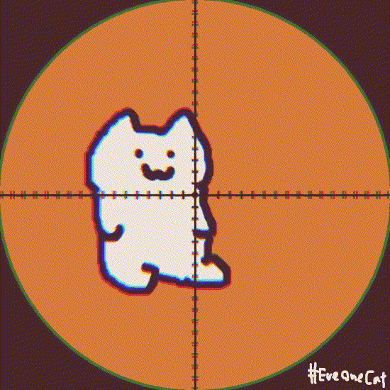 eveonecat 瞄准射击 gif动图沙雕可爱猫猫表情包