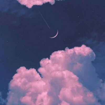 风景图,背景图,粉色,天空,白云,星星,月亮