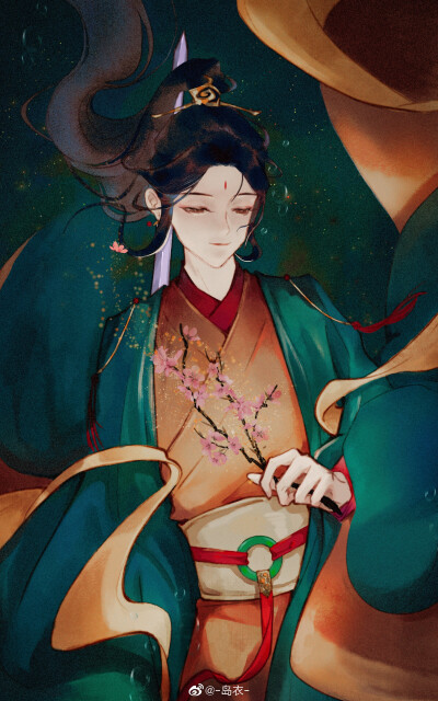 天官赐福 花冠武神 一手仗剑,一手执花