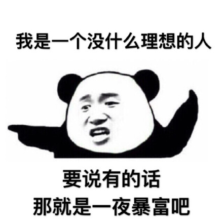 我是一个没什么理想的人,要说有的话,那就是一夜暴富吧