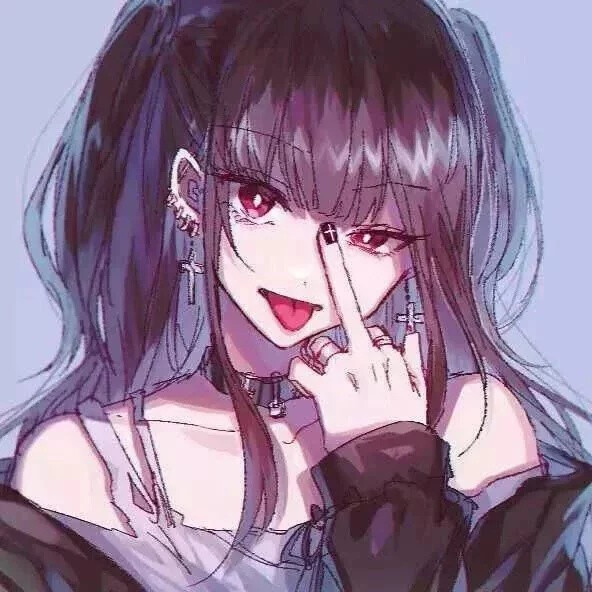 来自耳钉少女的不屑,吐舌