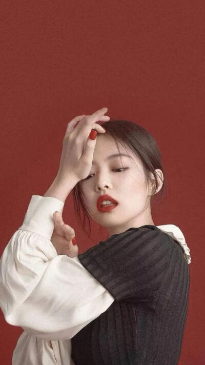 jennie 壁纸锁屏红色壁纸