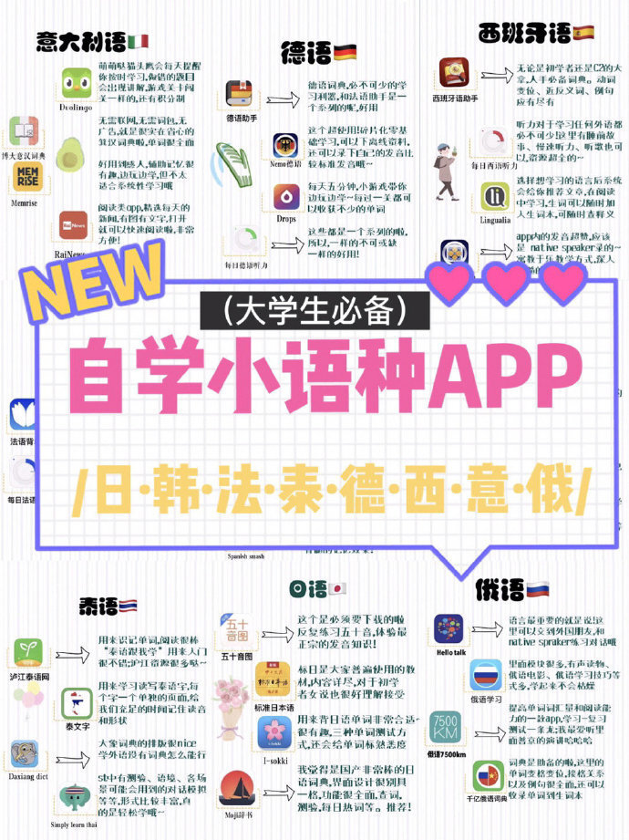 自学小语种app 大学生能力拓展 提升自我cr 爱看星星的瓶子酱