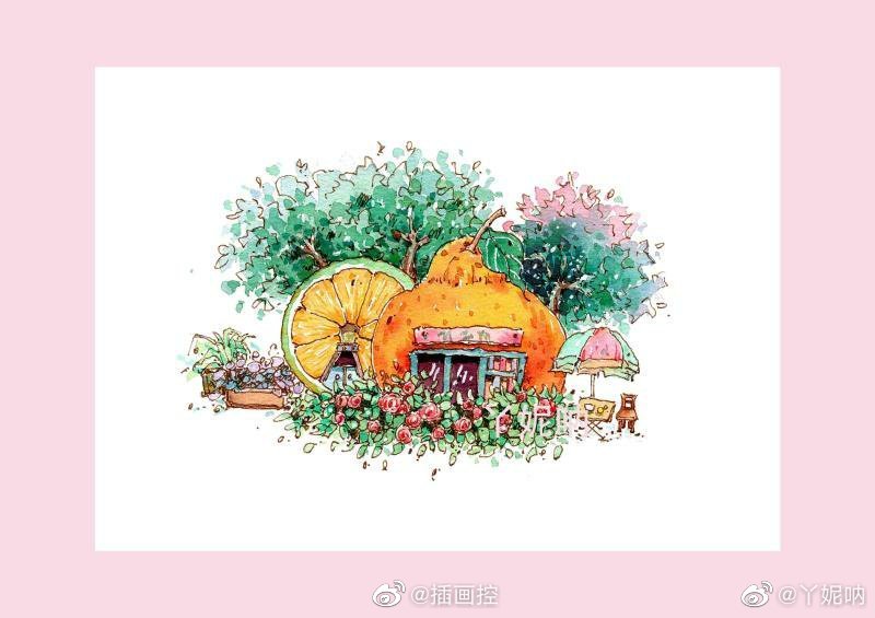 手绘插画##遇见艺术# 作者:@丫妮呐 | 钢笔淡彩作品分享 #钢笔淡彩