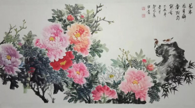 舒象厚画家《舒心一堂画院》中国当代著名实力派画家,工笔人物,牡丹