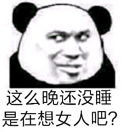 这么晚还没睡,是在想女人吧?(熊猫头表情包)