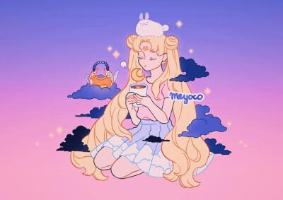 插画师 meyo 插画 宫崎骏动漫 美少女战士