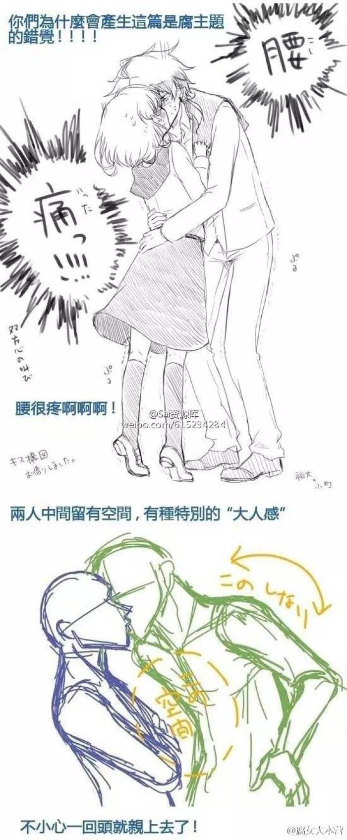 漫画人物接吻 kiss参考 画法 技巧