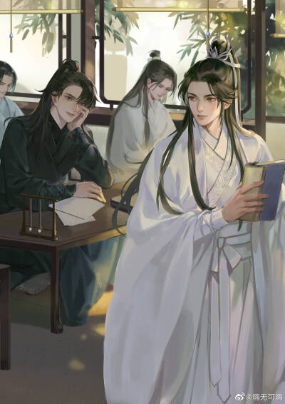 二哈和他的白猫师尊# #男生头像# #古风# 微博画师:阿嗨(嗨无可嗨)