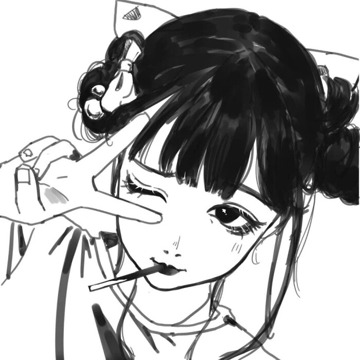 黑白女漫头7815 - 堆糖,美图壁纸兴趣社区