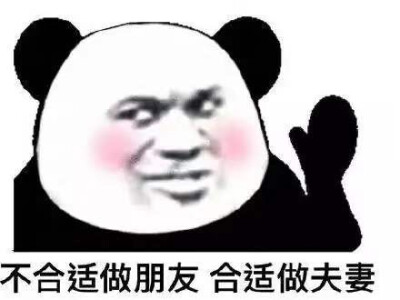 不合适做朋友,合适做夫妻(熊猫头表情包)