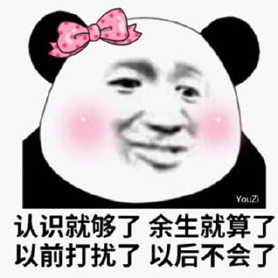 认识就够了余生就算了以前打扰了以后不会了(熊猫头表情包)