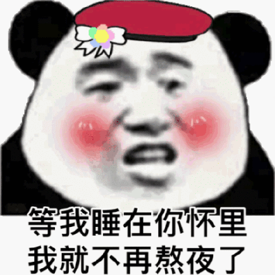 等我睡在你怀里我就不再熬夜了(熊猫头表情包)
