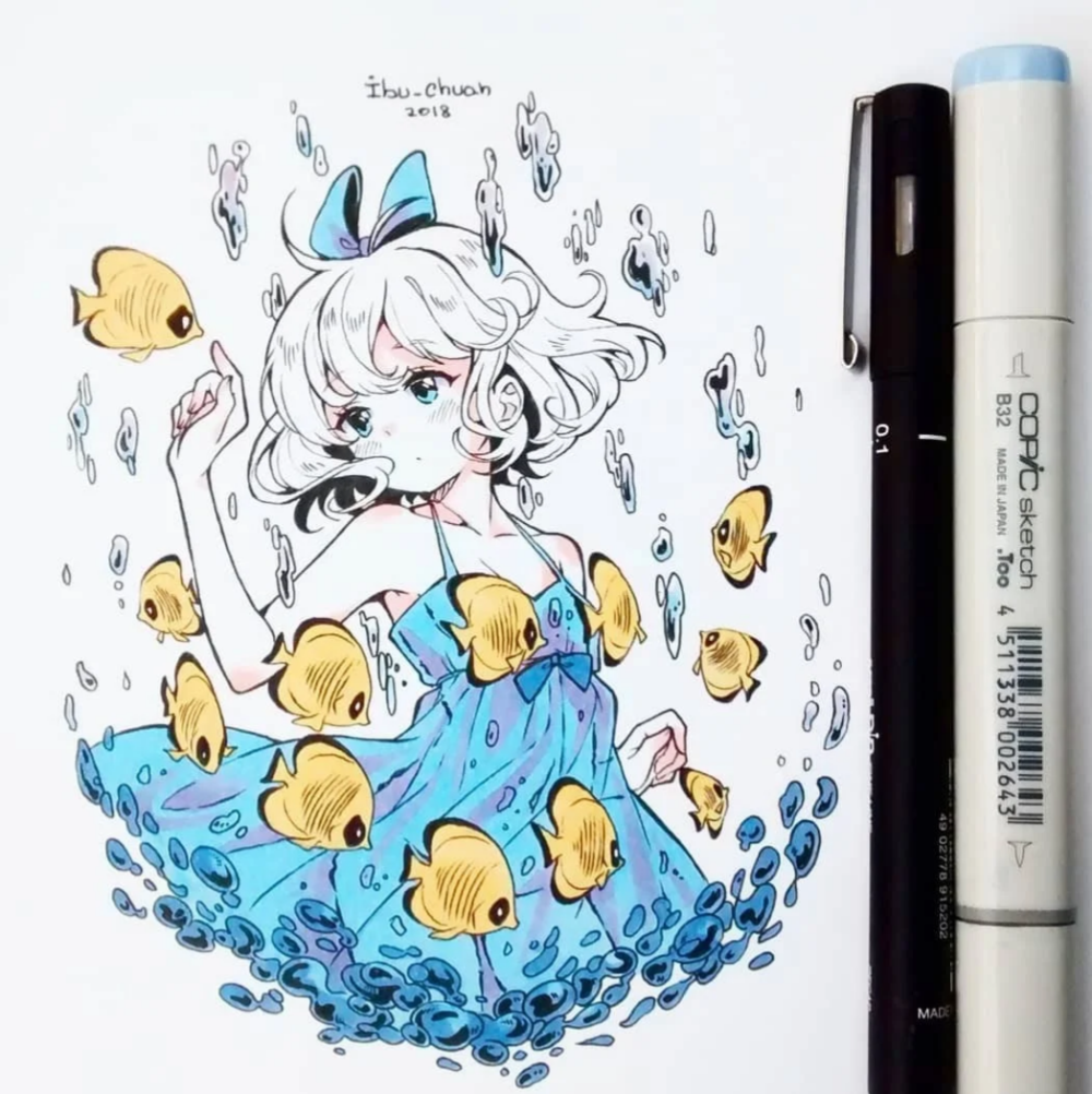 马克笔临摹素材画师ibu chan