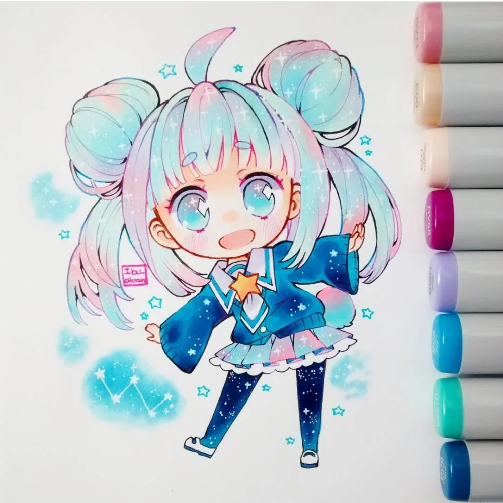 马克笔临摹素材画师ibu chan