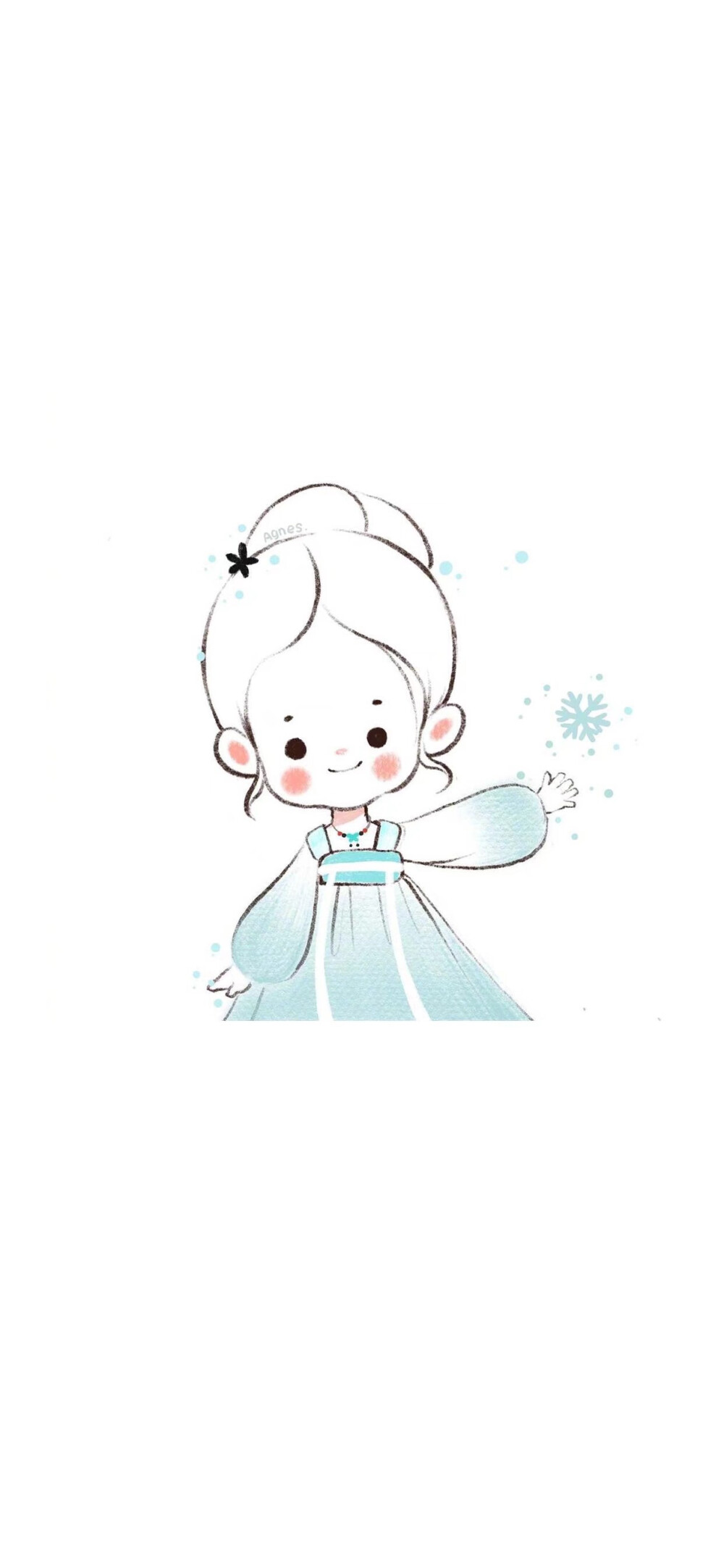 线稿☆可爱☆治愈☆简单☆小女孩☆彩色☆绘画