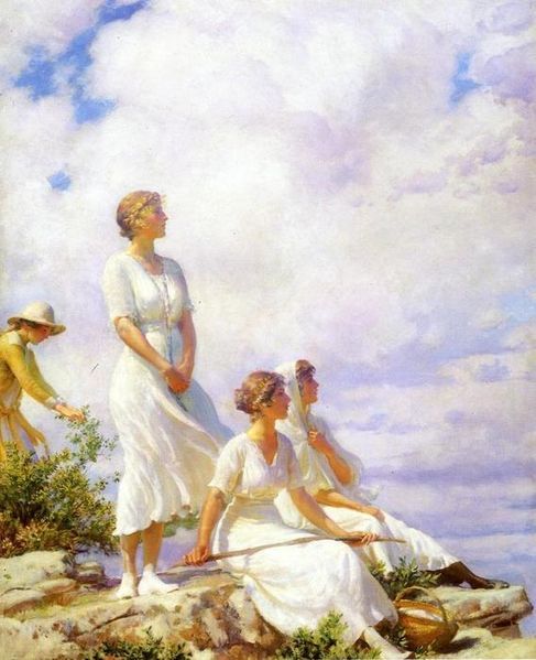 复古油画油画家:charles courtney curran 人物插画|人物油画|艺术