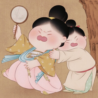 胖脸吉祥 可爱插画 头像 壁纸