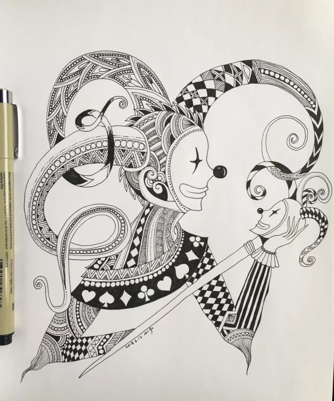 线描缠绕画