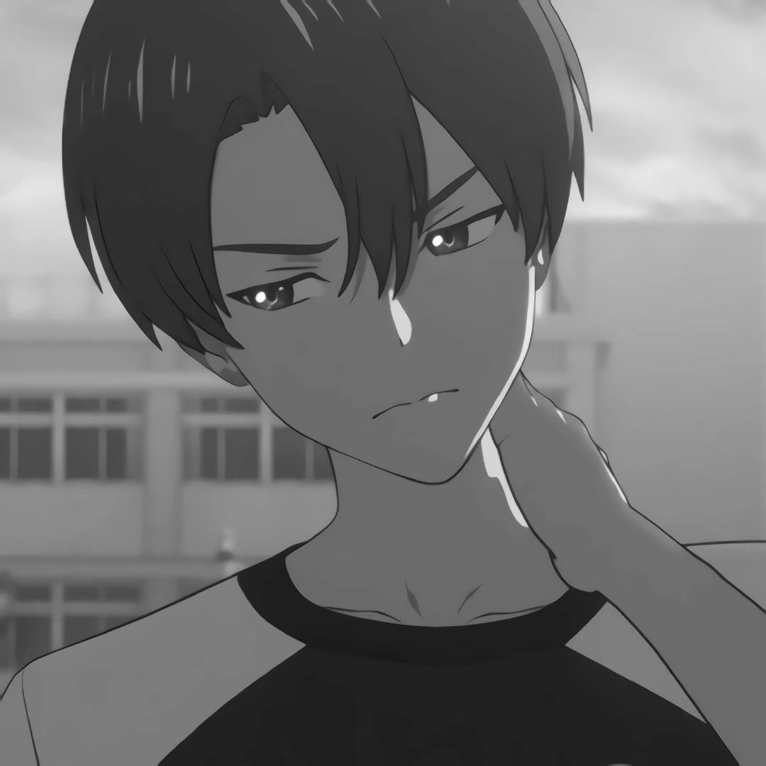 黑白动漫男头『念念不忘,必有回响.』