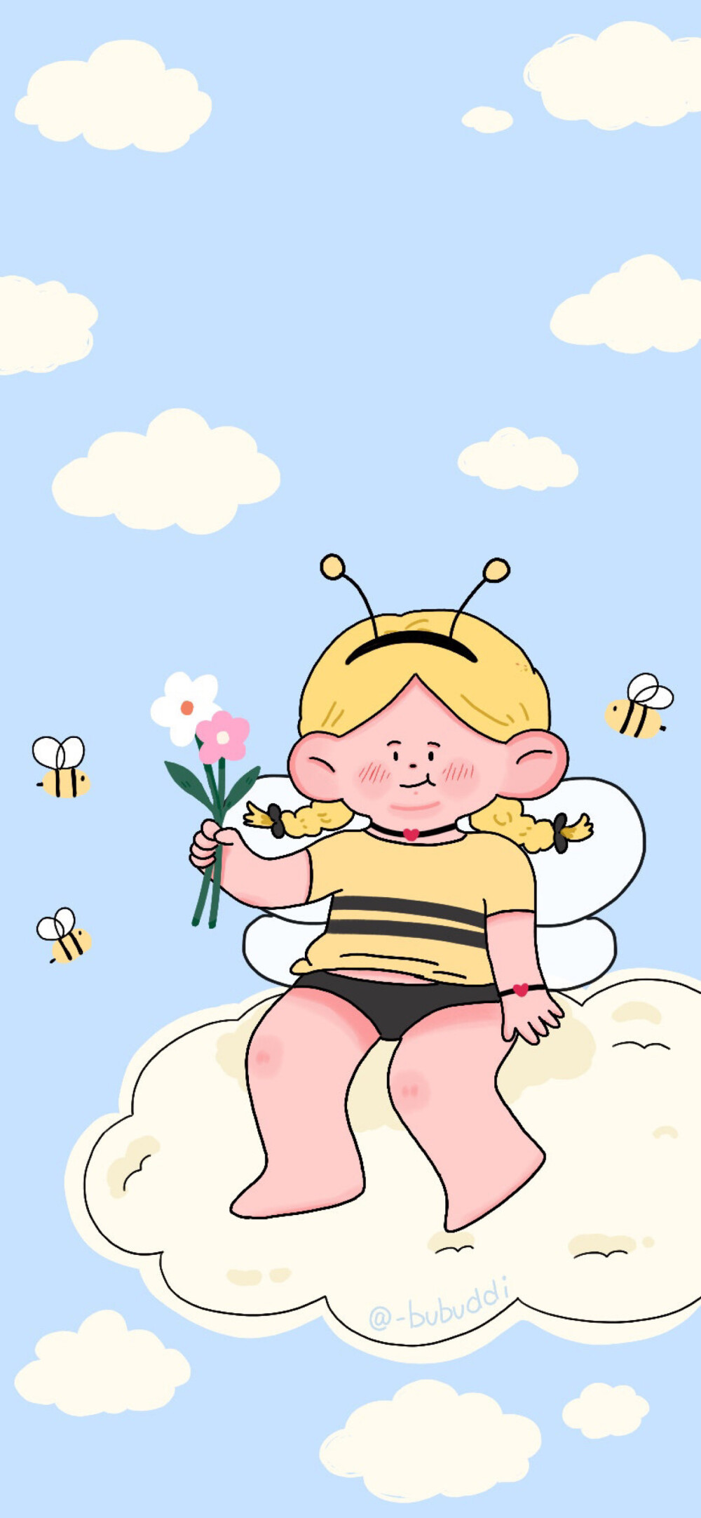少女心壁纸 插画 素材 ins 韩系 可爱 简约 手绘 动漫 锁屏 屏保