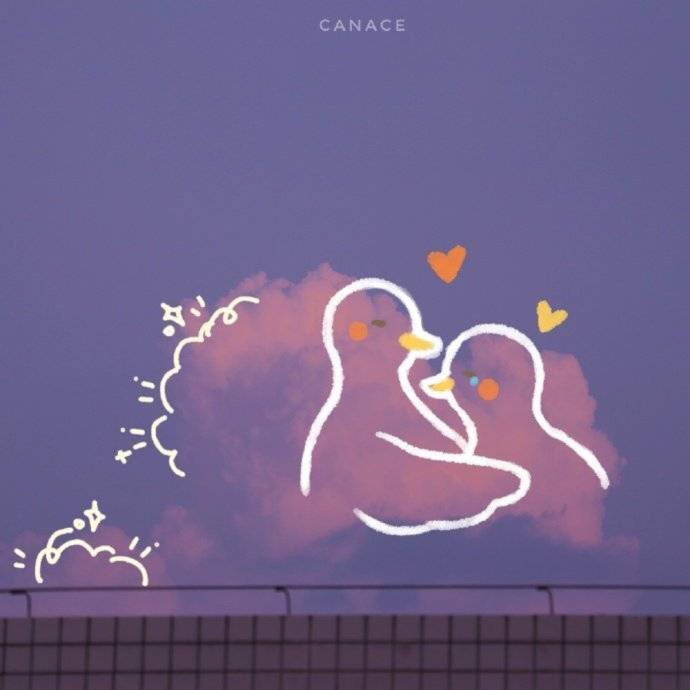 天空 紫霞 手绘插画 背景图 ins风 - 堆糖,美图壁纸