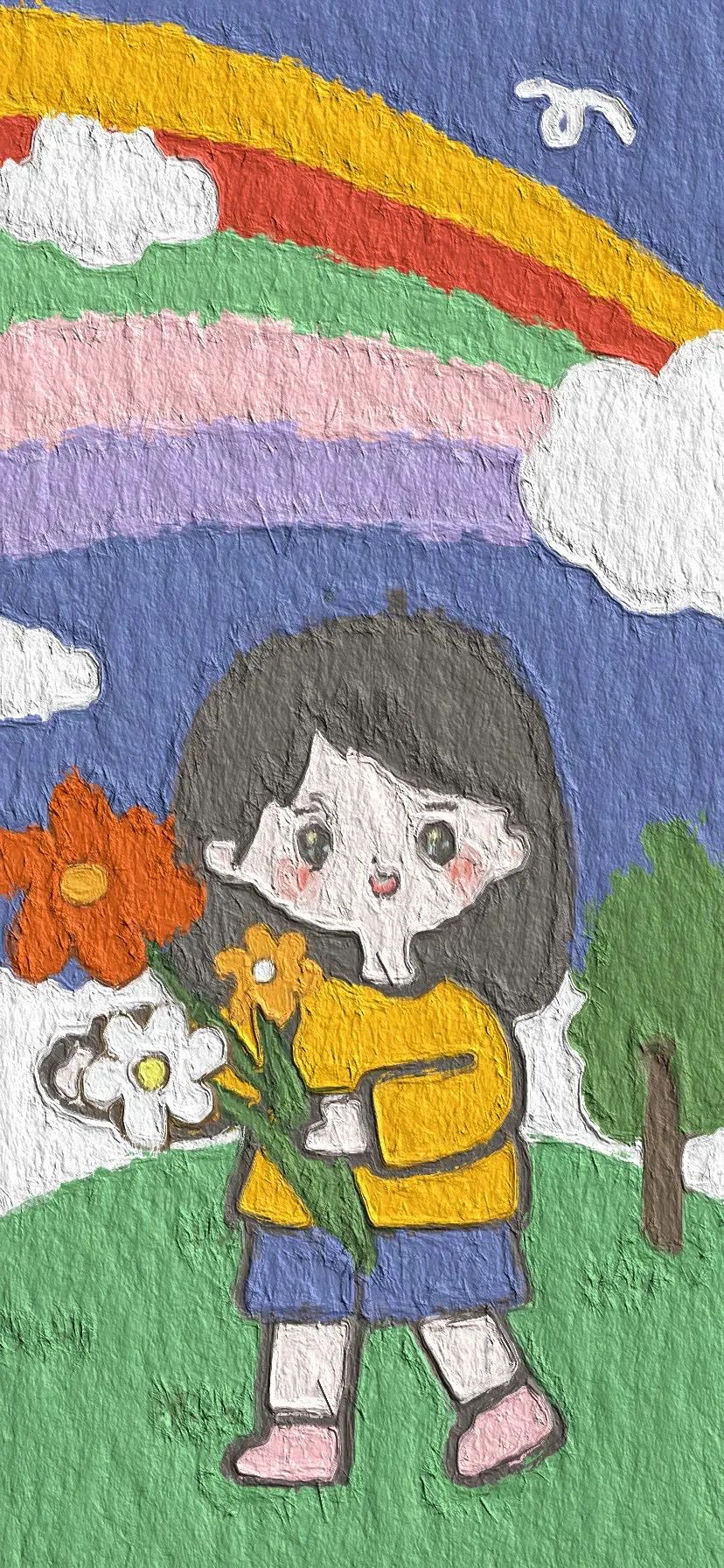 简约可爱油画高清壁纸