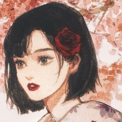 水彩女生头像微博-阿莘