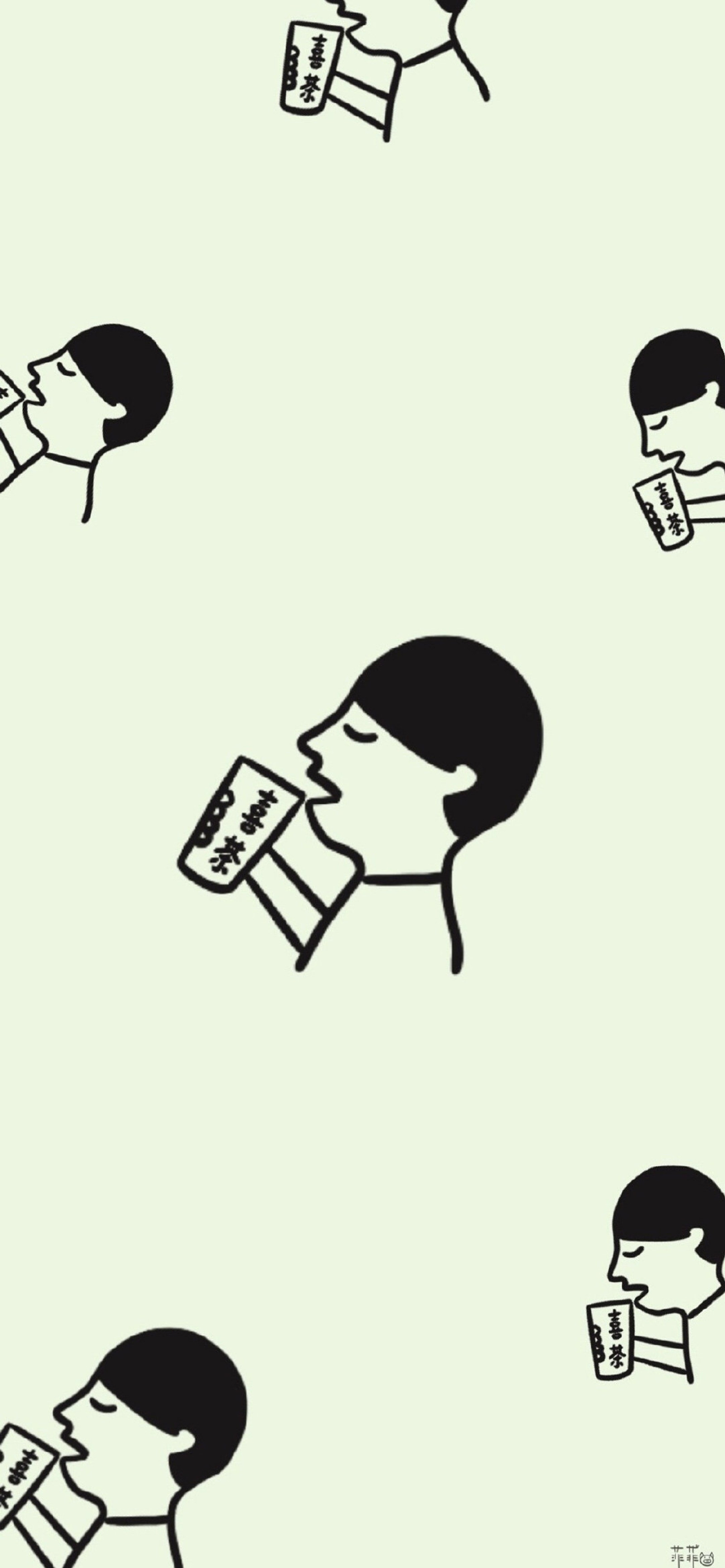 壁纸 - 经典奶茶品牌插画 素材 ins 韩系 可爱 简约 手绘 动漫 锁屏