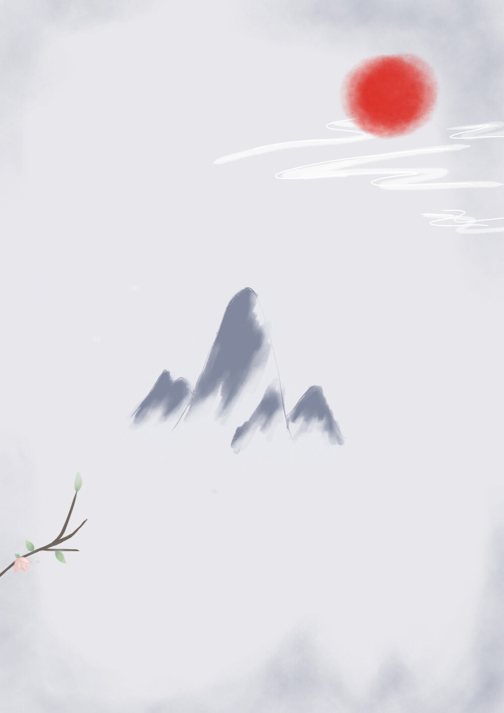 原创插画古风元素壁纸背景图