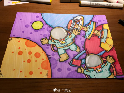 太空主题简笔画