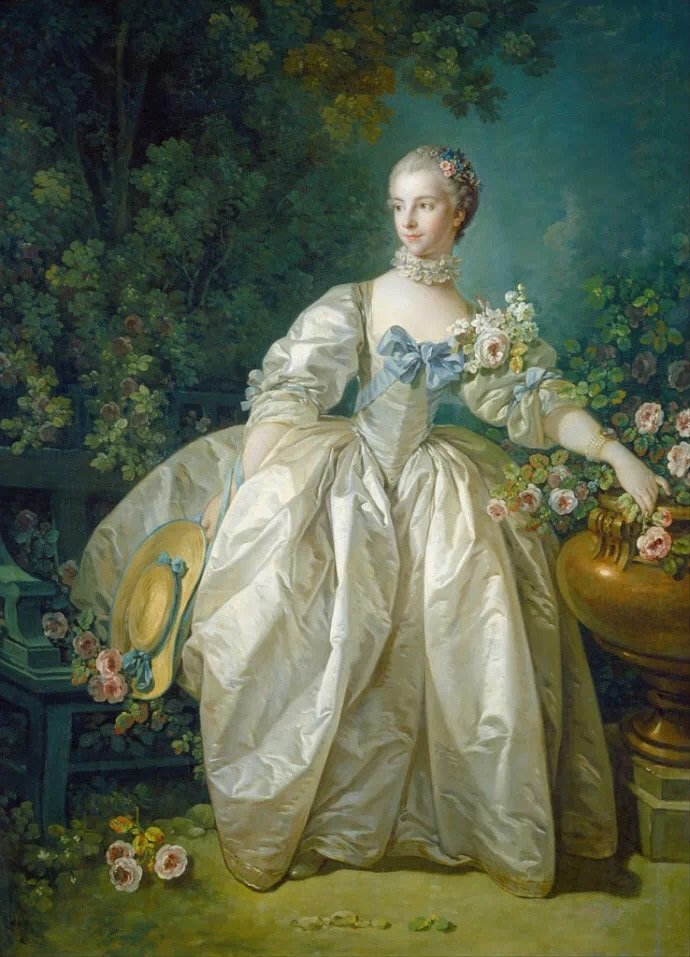 法国画家 弗朗索瓦·布歇(francois boucher)作品蓬巴杜夫人画像