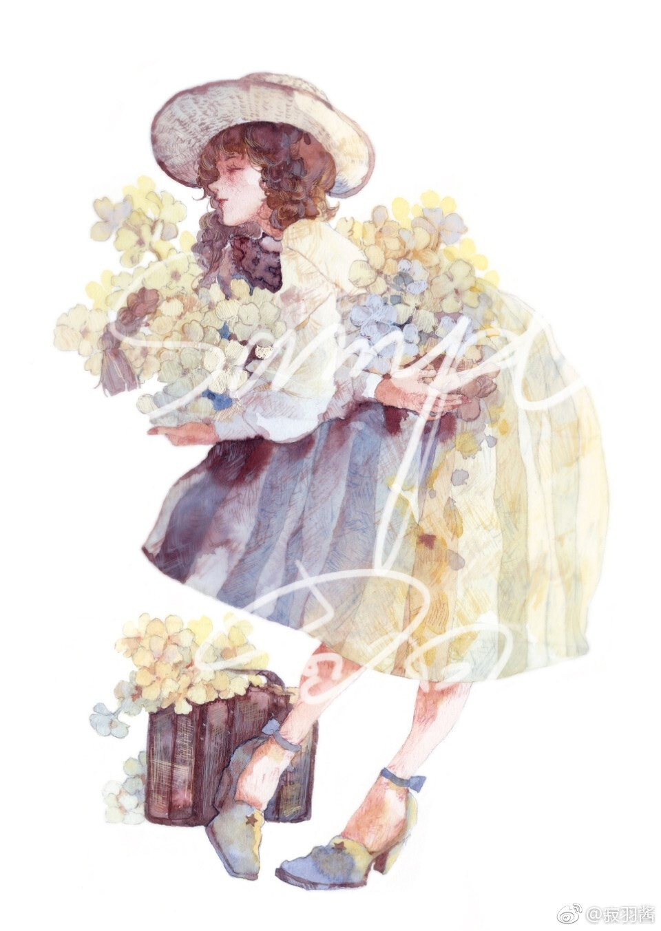 复古色调的人物水彩画(转发)(侵删) - 堆糖,美图壁纸