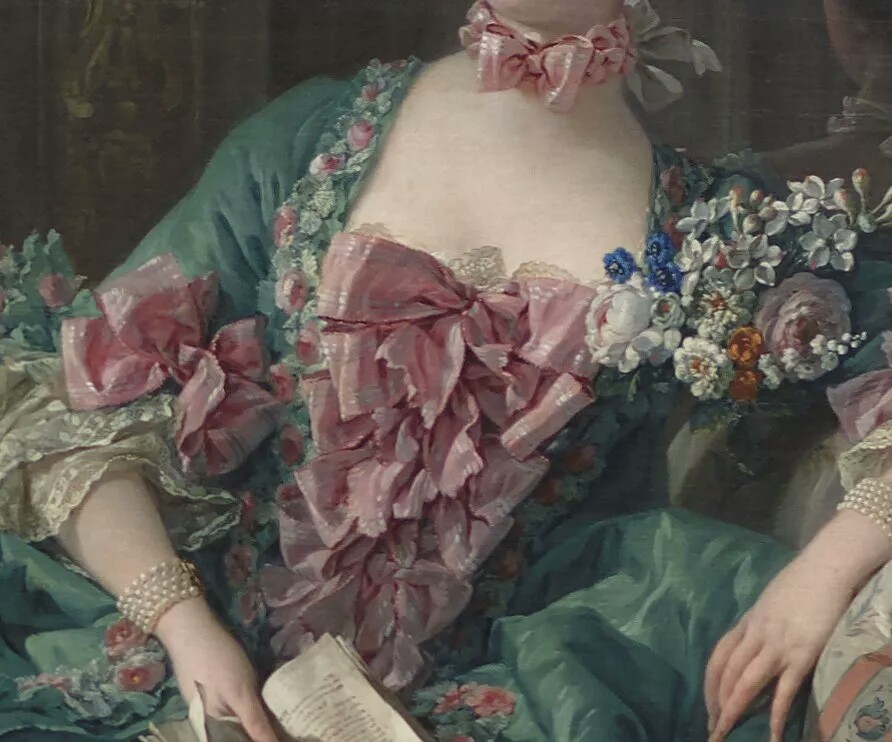 弗朗索瓦·布歇(francois boucher),《蓬巴杜夫人像》局部,1756