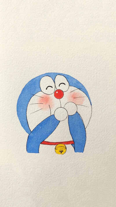 哆啦a梦插画 素材 ins 韩系 可爱 简约 手绘 动漫 锁屏 屏保 卡通