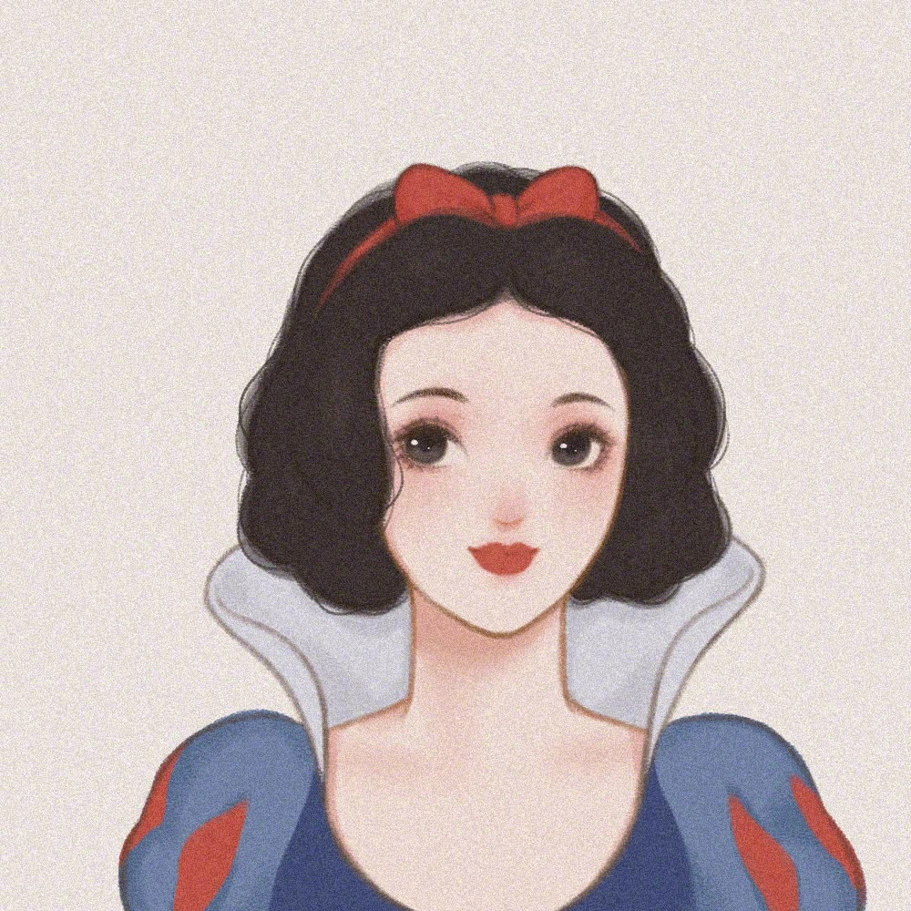 迪士尼公主插画头像今日份女生微信可爱动漫头像 cr.梨照