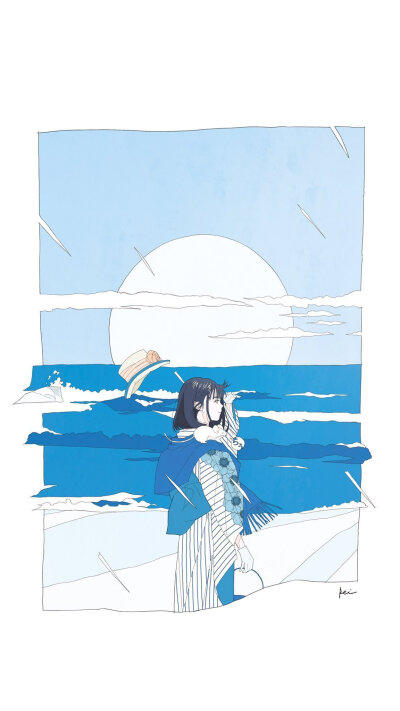 蓝色插画°