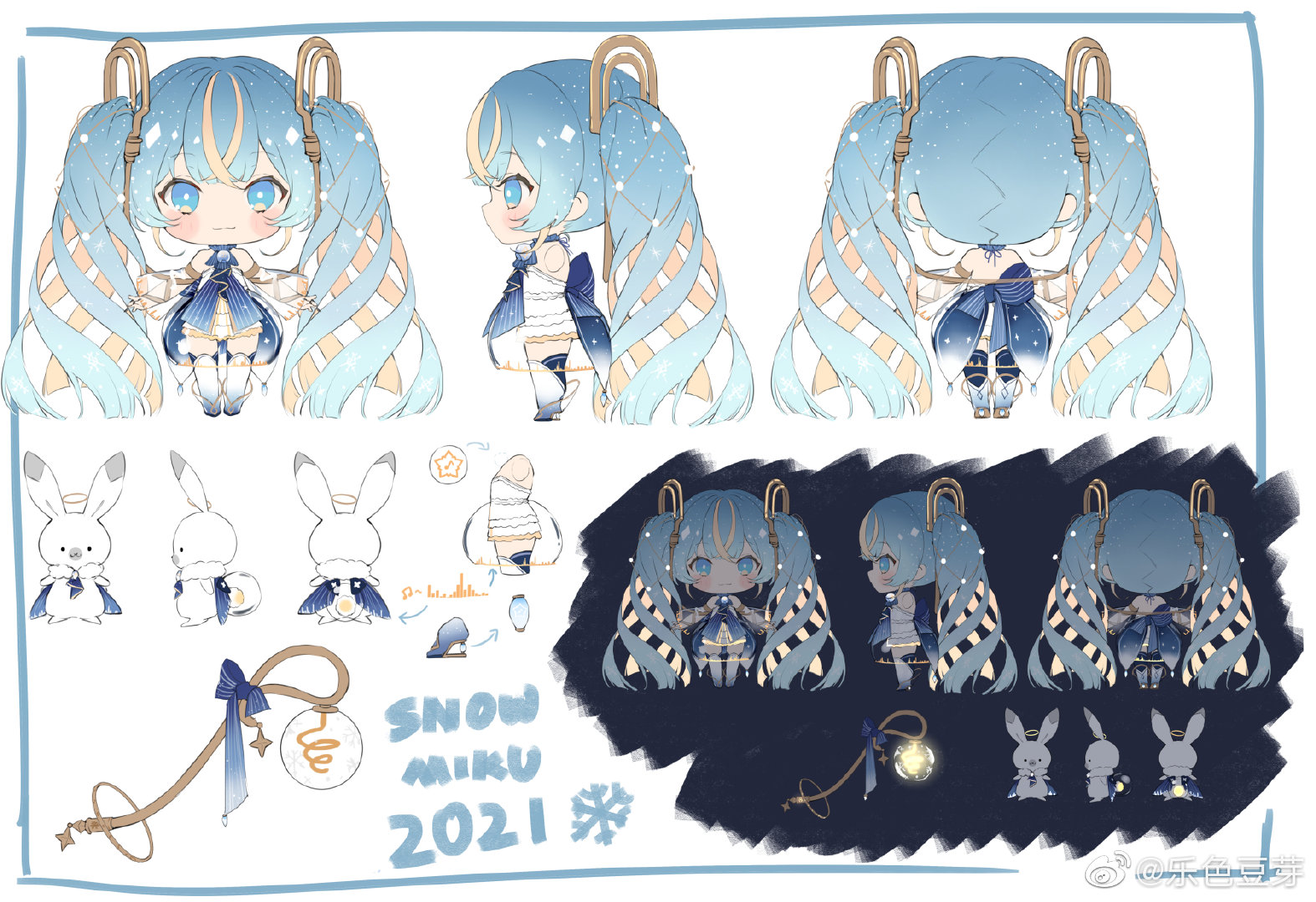 2021雪初音画师微博:乐色豆芽 - 堆糖,美图壁纸兴趣