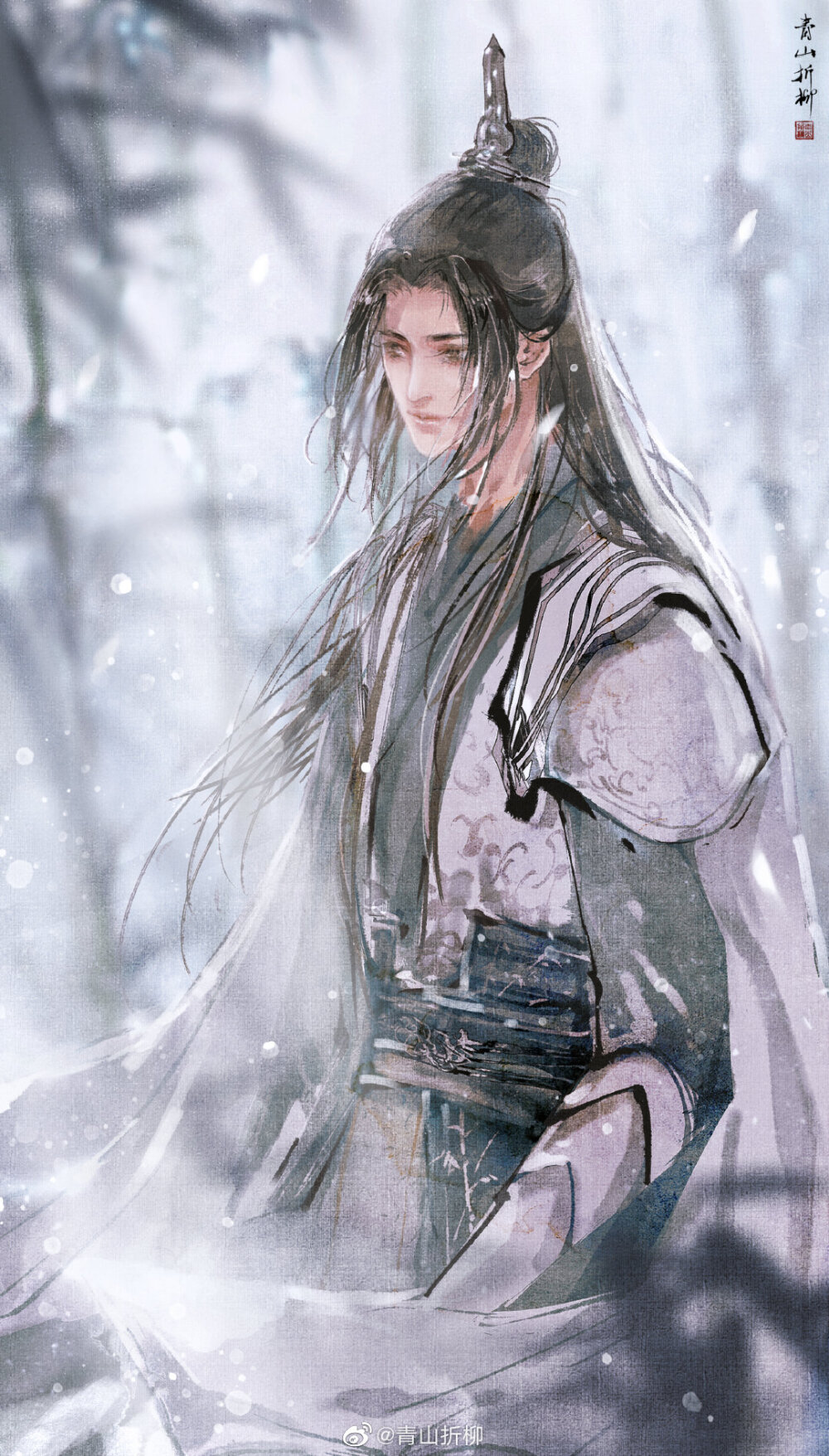 《人渣反派自救系统》沈清秋洛冰河,柳清歌.画师微博id【青山折柳】