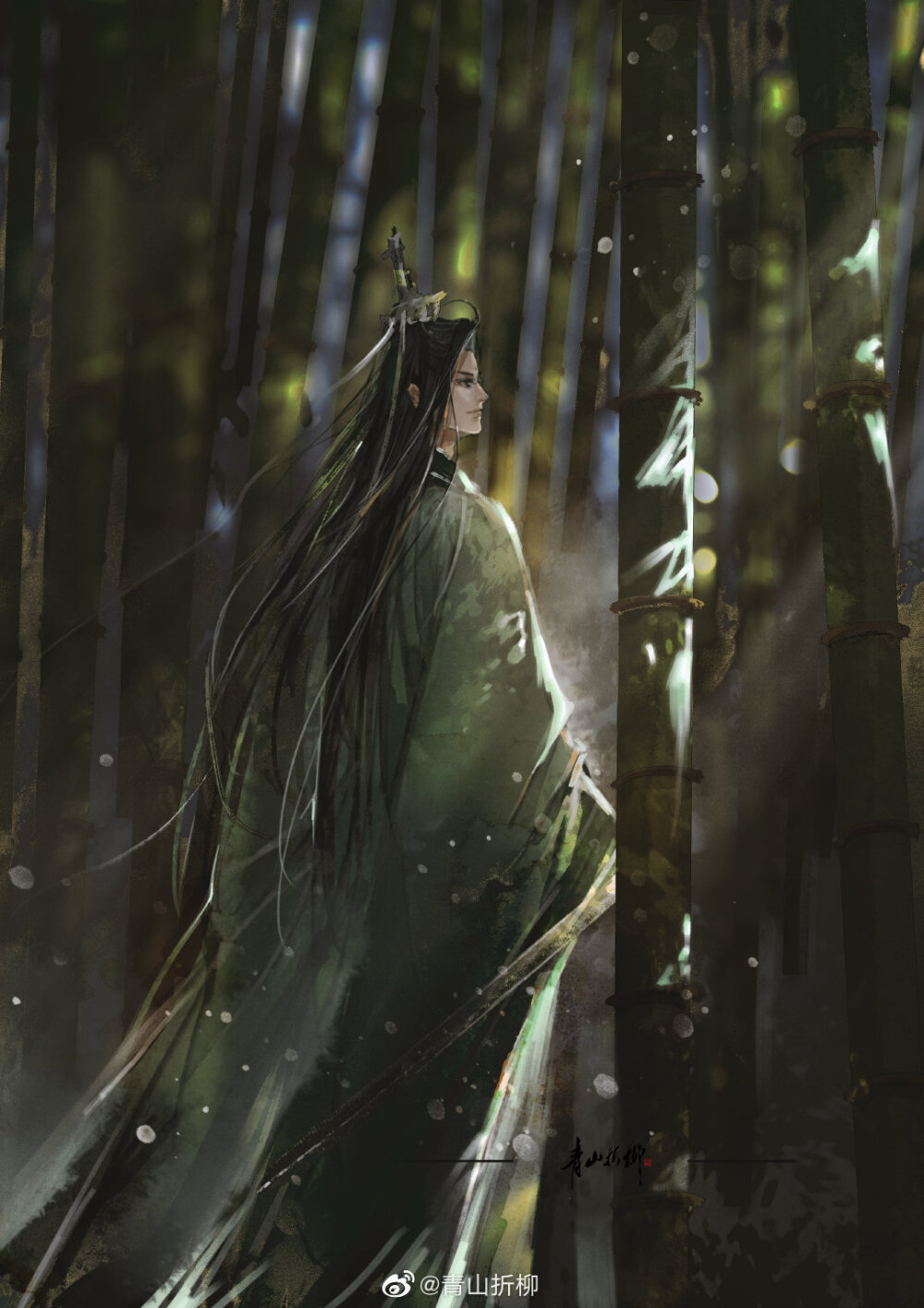 《人渣反派自救系统》沈清秋洛冰河,柳清歌.画师微博id【青山折柳】