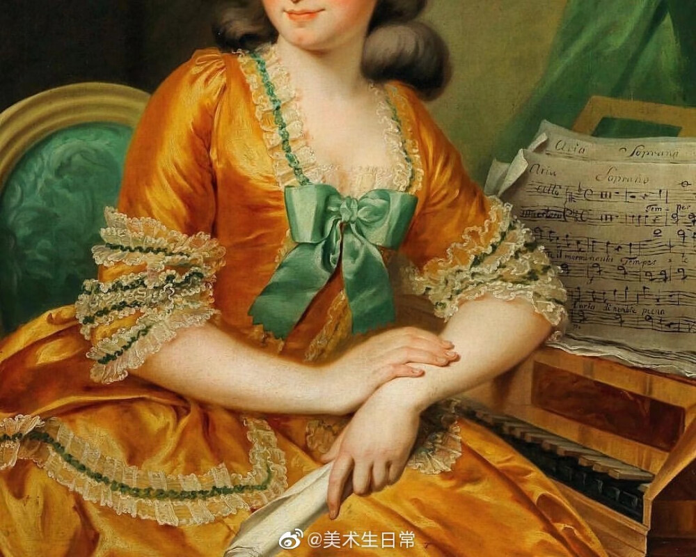 油画少女中的一抹明黄