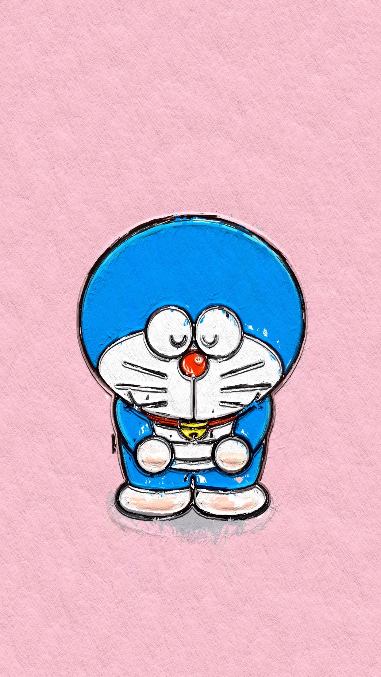 哆啦a梦手机壁纸 (=^¨^=) #机器猫#蓝胖子#手绘卡通壁纸