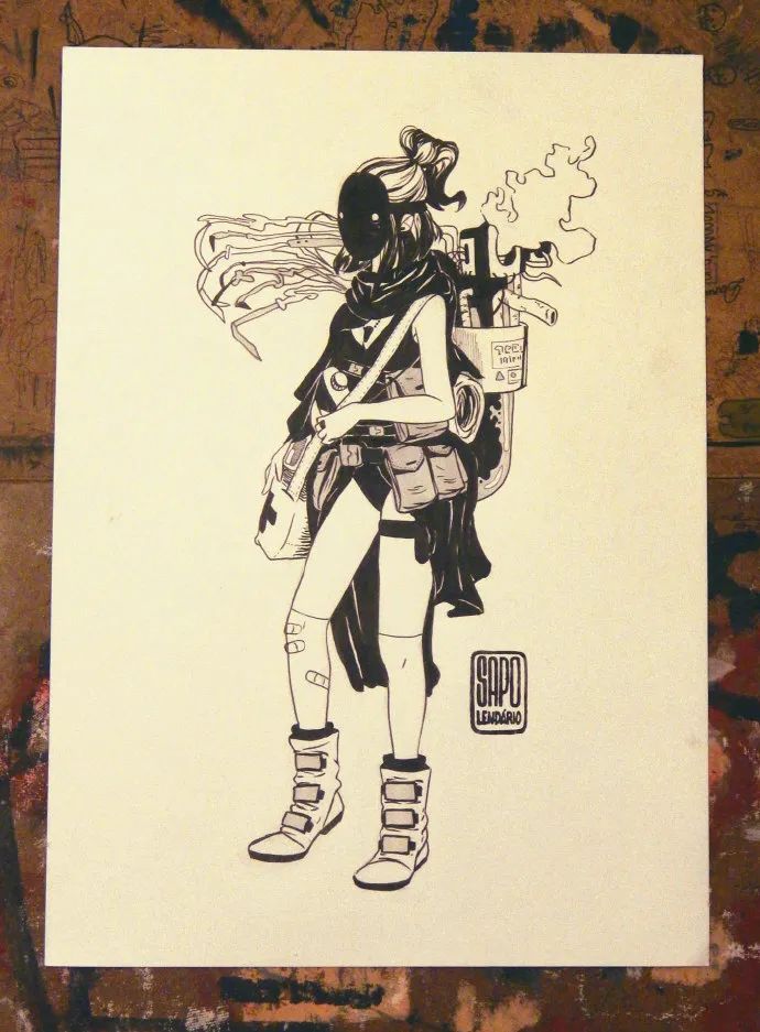 日式人物手绘插画,独特的风格绘画人物