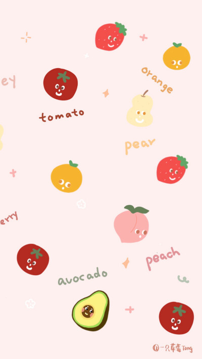少女心壁纸- cr:一只草莓tong 渐变纯色/手绘壁纸/聊天背景/小清新ins